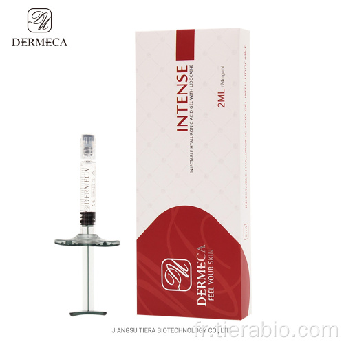 Injection hyaluronique de remplisseurs cutanés de visage de lidocaïne